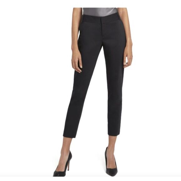 Alice + Olivia Stacey Slim Trouser Charcoal Gray Pockets Zip Hem Size 8 - Picture 1 of 14